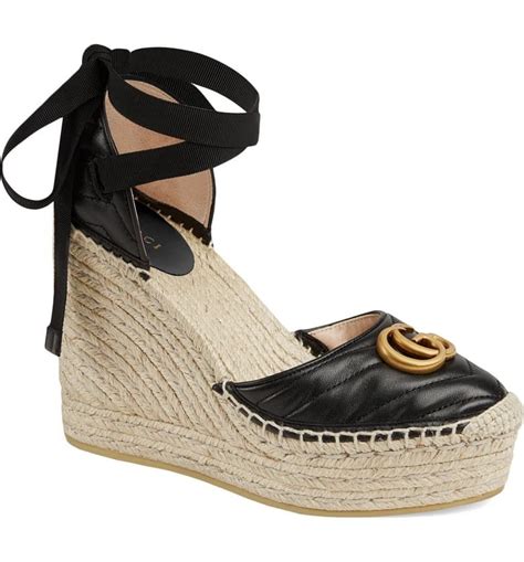 gucci navy blue wedges|black gucci wedge sandals cork.